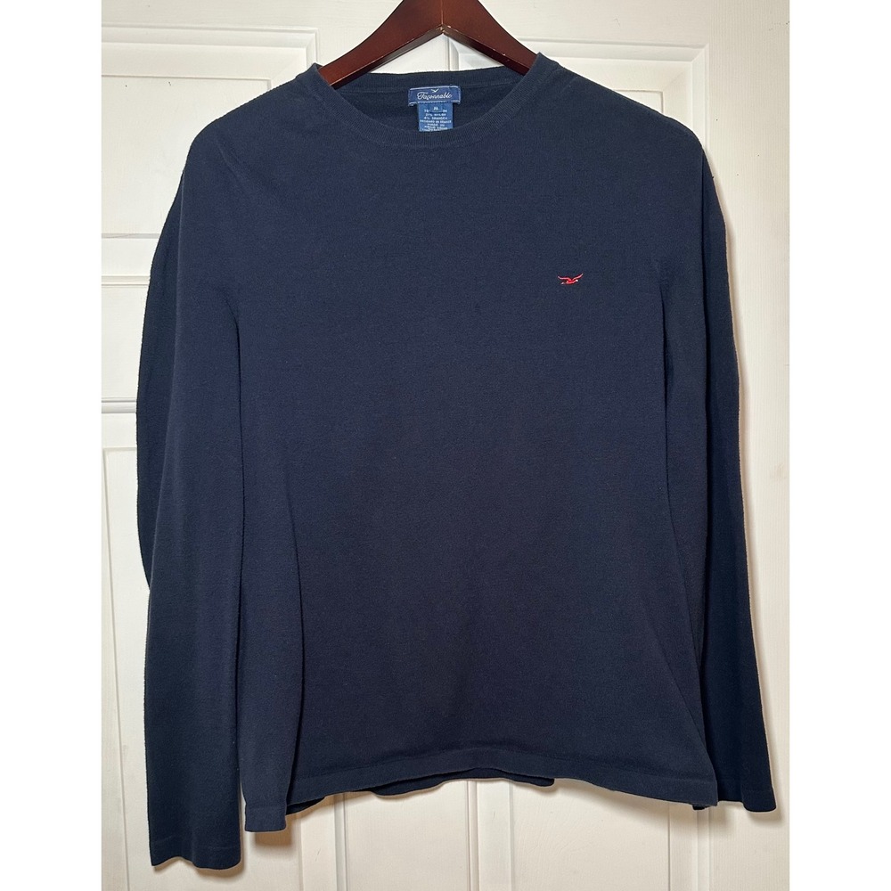 Façonnable Men's‎ Navy Blue Long Sleeve Crew Neck Shirt M